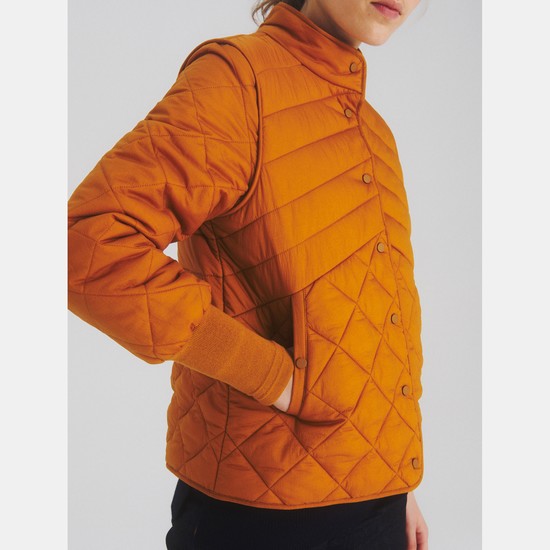 Aigle The Packable Quilted Solid-colour Version Coats Women Orange ZA-74853